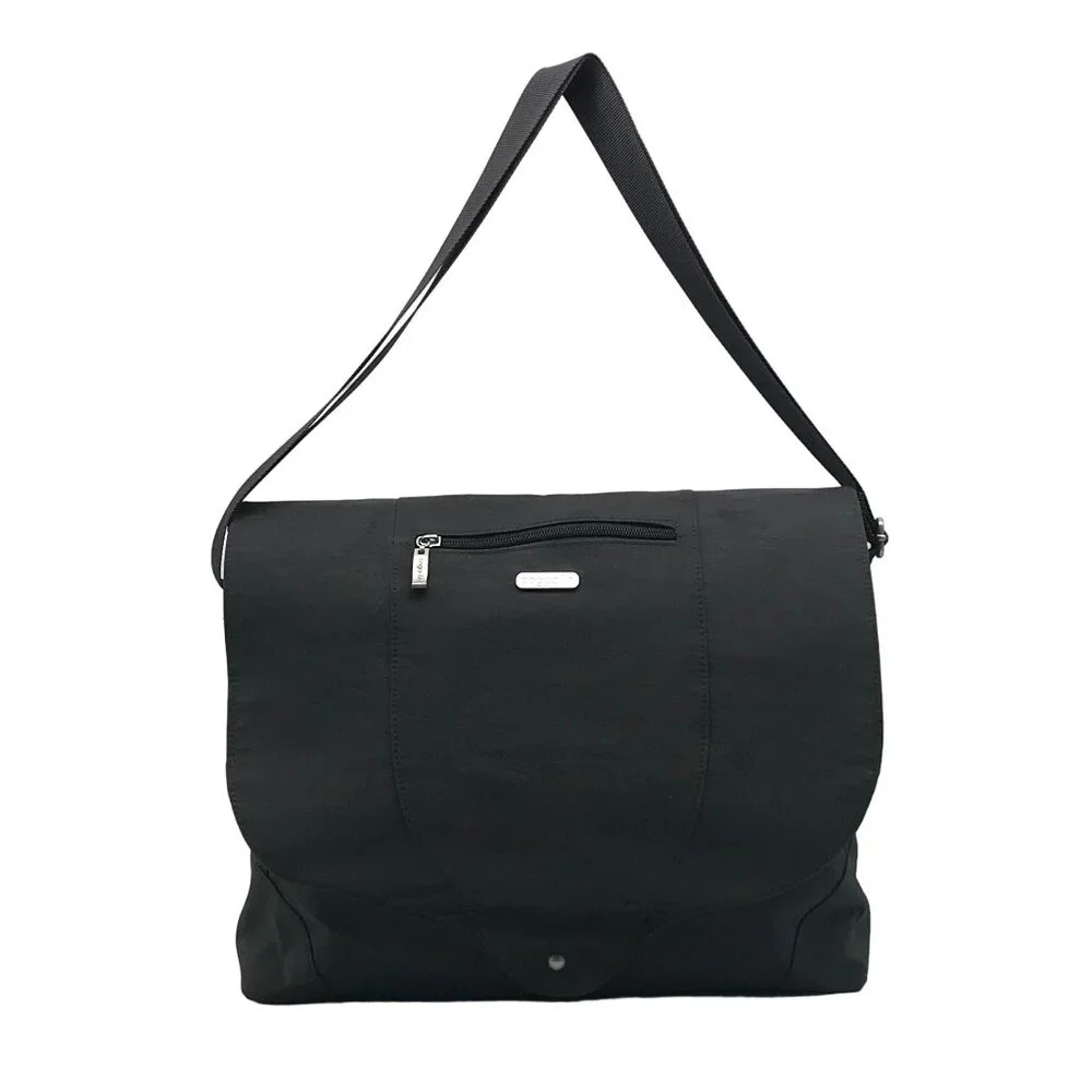 Baggallini Neighborhood Gray Nylon Laptop Messenger Bag